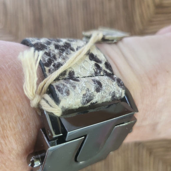 BRAND NEW ALL SAINTS PYTHON LEATHER BRACELET - Picture 6 of 10